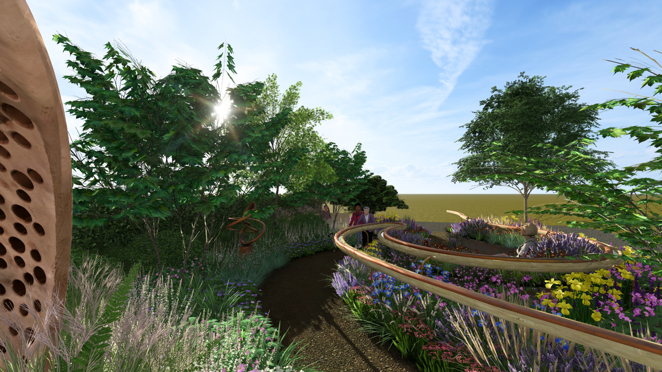 The calm and restful planting area of Parkinson's UK - A Garden for Every Parkinson's Journey.