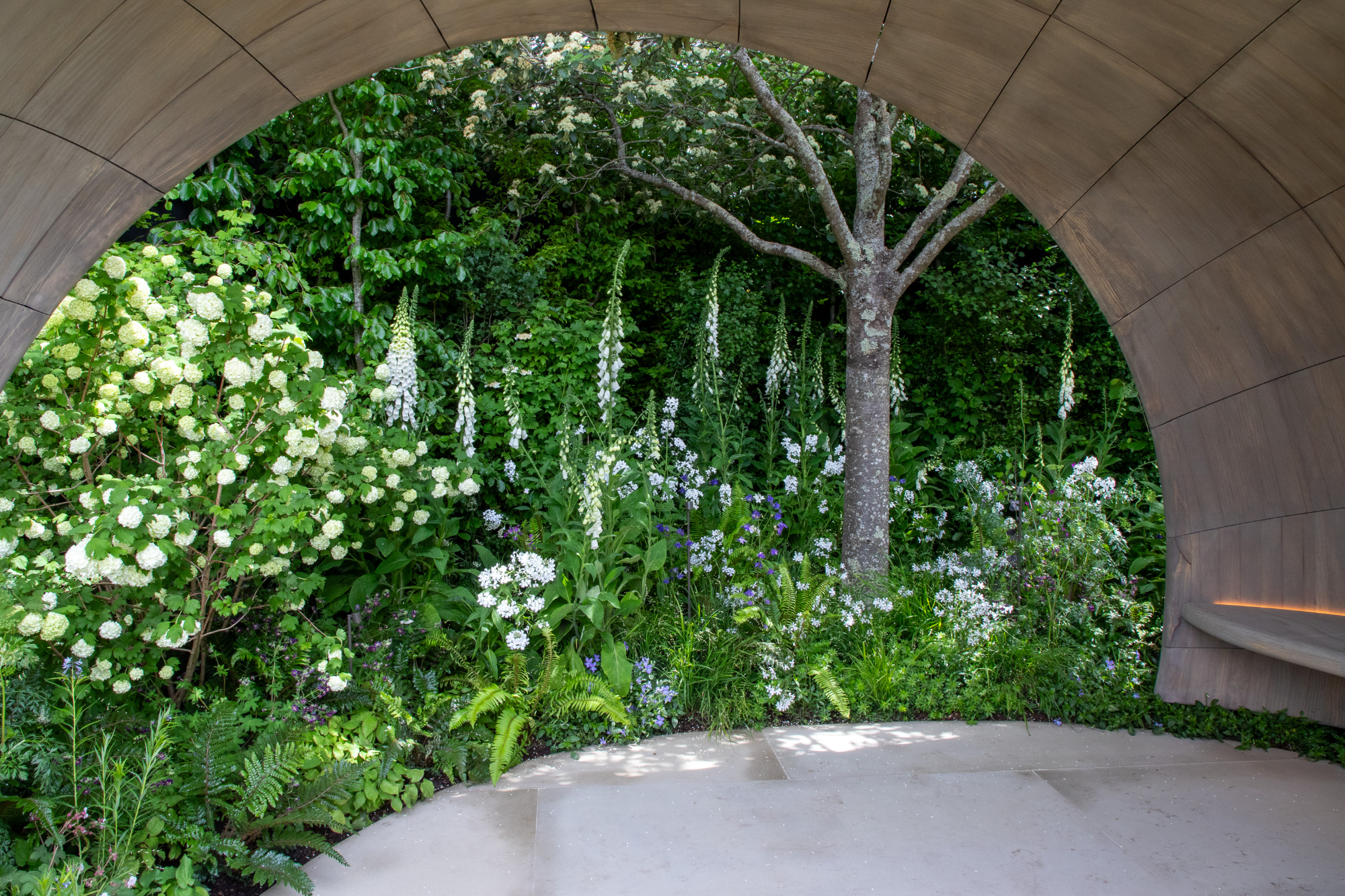 The 'night time' planting area of Parkinson's UK - A Garden for Every Parkinson's Journey.