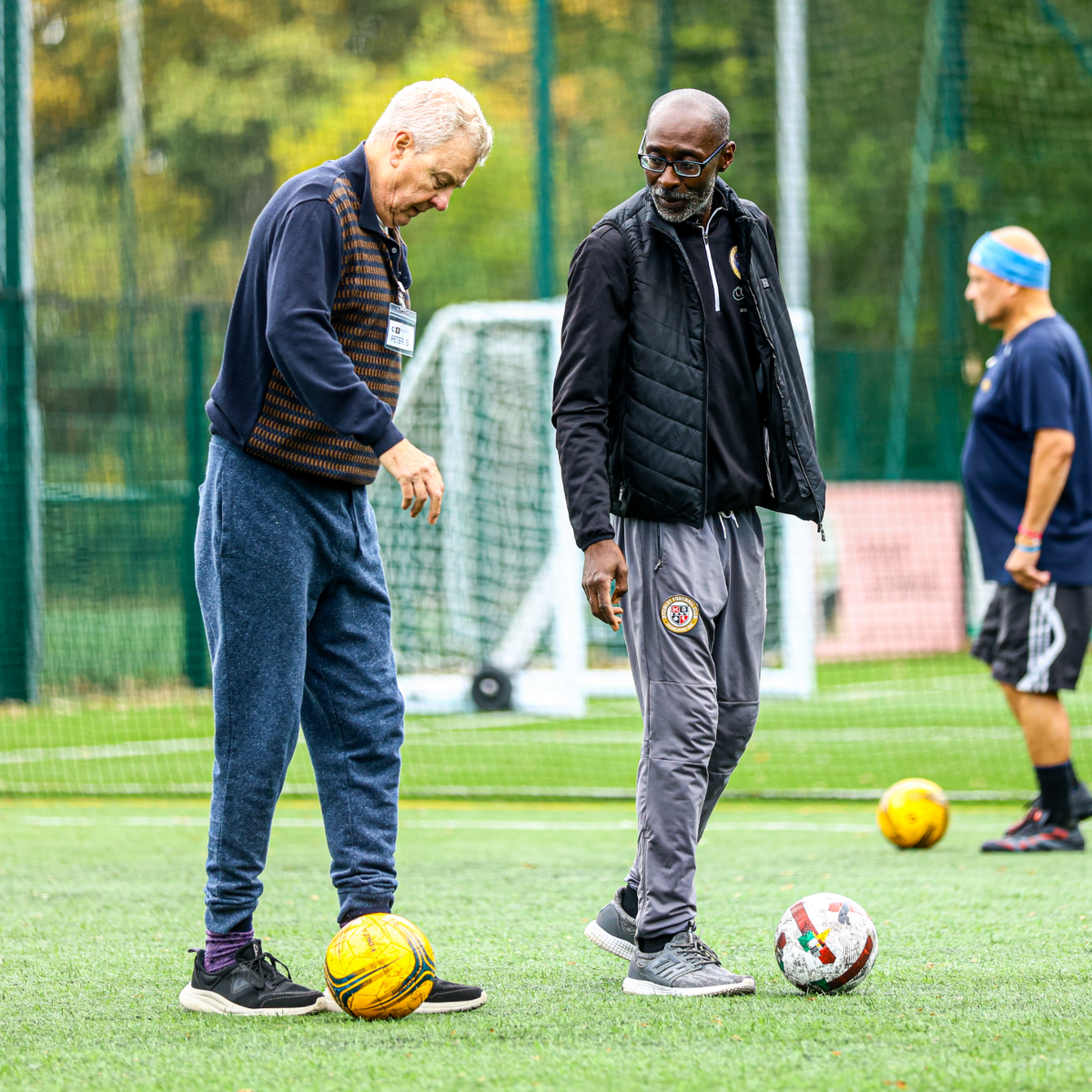 Phil on the pitch, as part of our National Fitness Day story