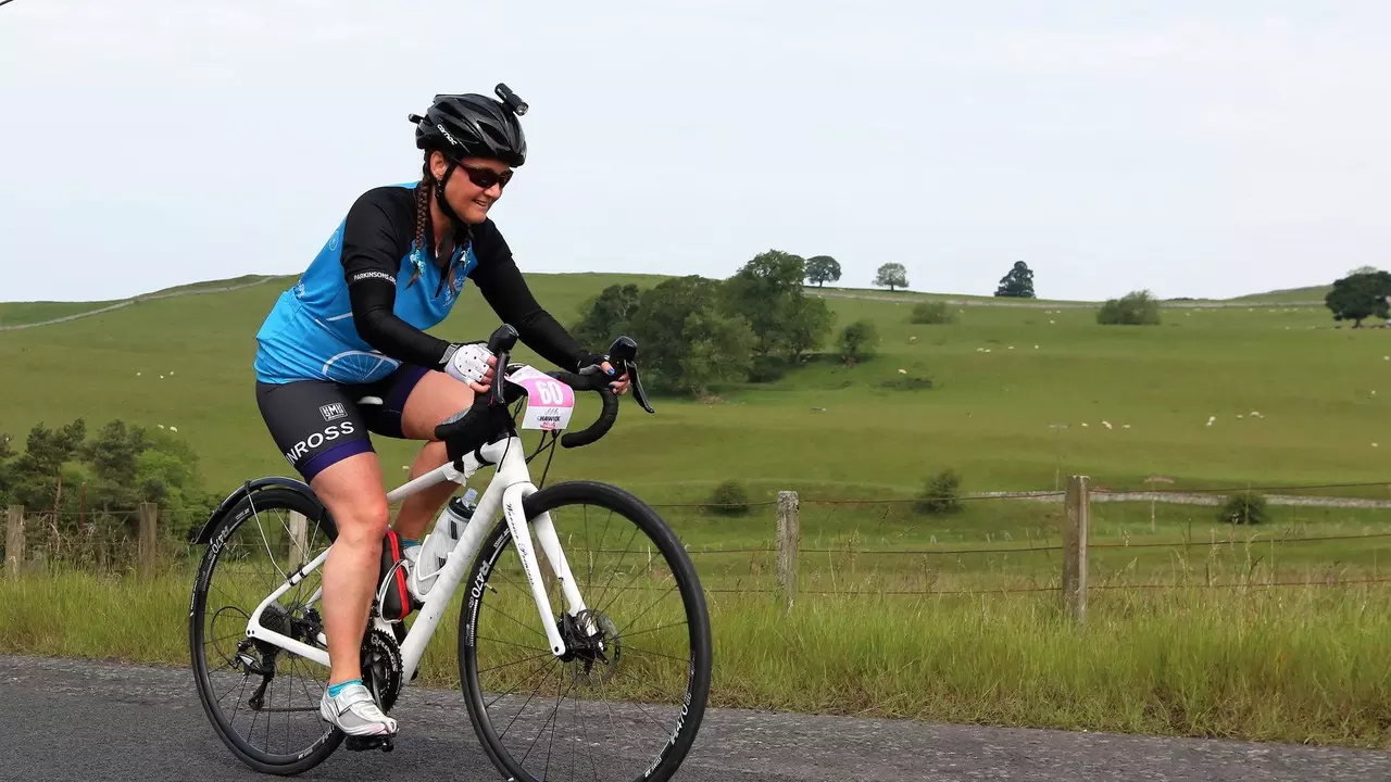 Woman riding a bike