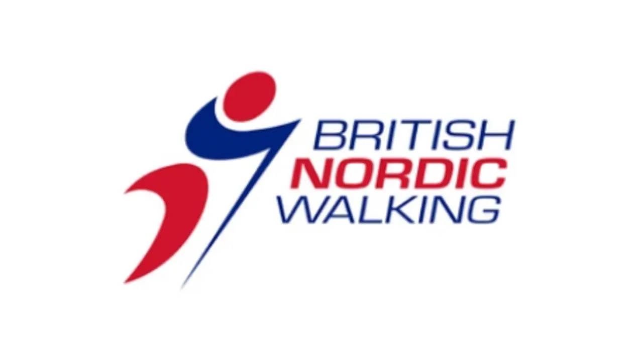 An image of the British Nordic Walking logo in blue and red