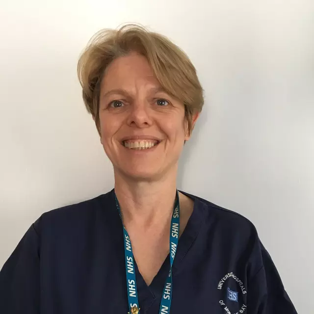 A portrait shot of Vicky, a Parkinson's Nurse