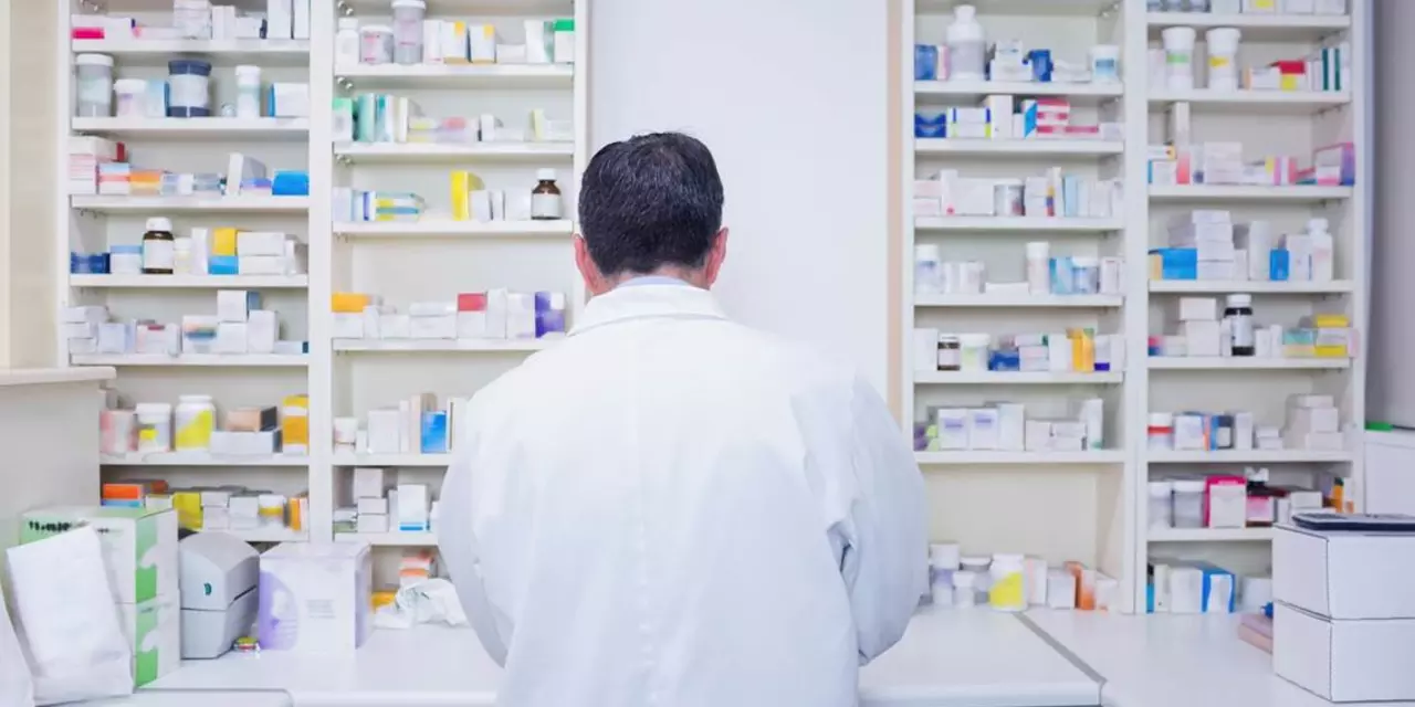 Drugs on pharmacy shelves