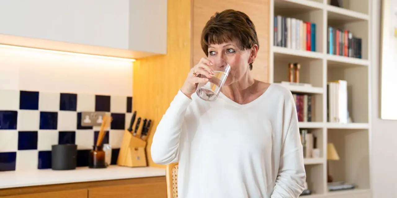 Woman taking medication