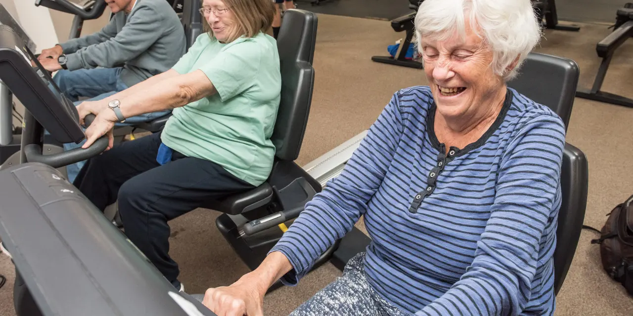 An image of people with Parkinson's participating in a gym session
