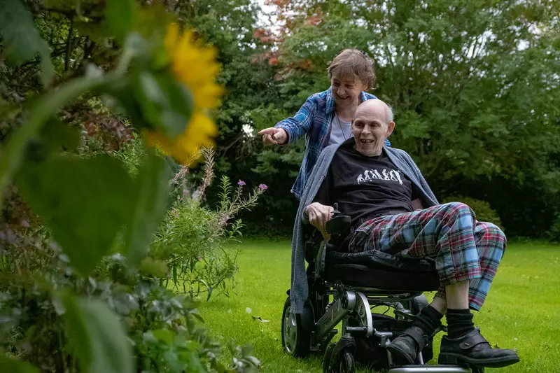 Fiona and Martin in their garden