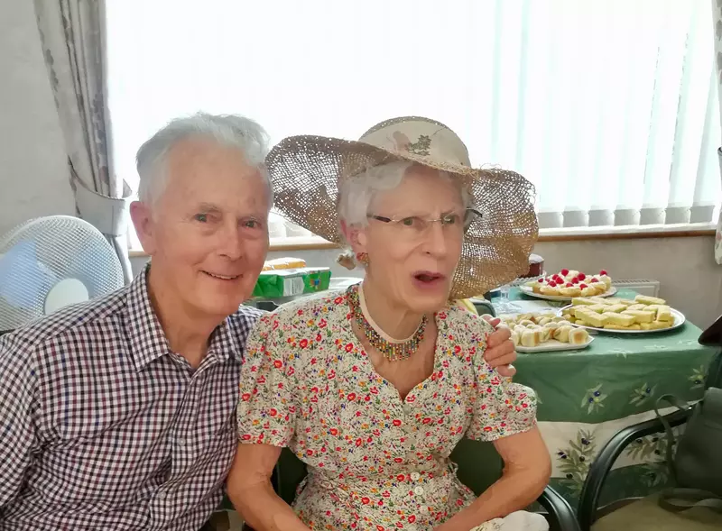 Chris and Ann smiling
